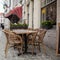 Cafe on street of european city