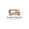 cafe truck colorful logo illustration vector template design