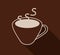 Cafe vector flat icon - coffee simple mug and background with shadow