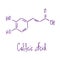 Caffeic acid chemical structure. Vector illustration Hand drawn.