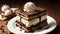 Caffeine Delight Coffee Ice Cream Sandwich in Photography.AI Generated