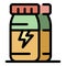 Caffeine energy drink icon color outline vector