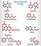 Caffeine, nicotine, amphetamine, methamphetamine crystal meth, MDMA, ecstasy, fentanyl, ketamine, tetrahydrocannabinol THC.