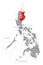 Cagayan Valley red highlighted in map of Philippines