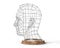 Cage in form of human head. 3d illustration