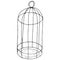 Cage icon. Vector of an empty bird cage. Hand drawn cage for a parrot