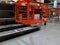 Cage security and roller lines in cargo warehouse and ready loading shipment to container truck for transportation to destination