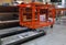 Cage security and roller lines in cargo warehouse and ready loading shipment to container truck for transportation to destination