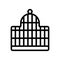 Cage for star finch bird icon vector outline illustration