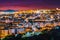 Cagliari at night, capital of the region of Sardinia, Italy.