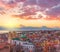 Cagliari skyline during the sunset, Italy