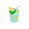 Caipirinha cocktail drink icon, isometric 3d style