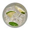 Caipirinha from top, Mojito cocktail, vodka or soda drink with lime