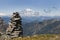 Cairn on a mountain trail