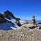 Cairn next to the Diablerets Glacier.