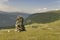 Cairn over peaceful road