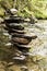 Cairn, stacked stones in mountain creek in NY