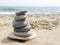 Cairn stones on the beach