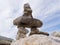 Cairn trail marker Inuksuk large stacked stones