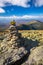 Cairn and view of the White Mountains from Mount Washington, New