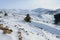 Cairngorm Mountains Scotland in winter snow with snowdrifts