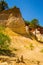 Cairns Formations in front of Colourful Ochres of the French Provencal Colorado in Rustrel France