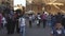 Cairo, Egypt - 2019-05-03 - Busy Bizaare Street With Boy Carrying Huge Load of Bread on Head