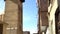 Cairo Egypt Egyptian architecture residence area narrow alley with cloth hanging in the sun