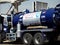 Cairo, Egypt, June 11 2023: large tanker lorry vehicle, drainage sewage equipped vehicle, equipped with drainage pump, control