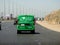 Cairo, Egypt, May 10 2023: Egyptian post delivery truck van mobile car service on the highway road, Egypt post is Egyptian agency