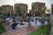 Cairo, Egypt, May 2 2022: Muslims in Egypt perform Eid Al Fitr religious rituals in the open air space near the mosque after