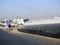 Cairo, Egypt, May 23 2023: preparations to place large water pipe parts in place, sanitation pipes, improvement of infrastructure