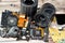 Cairo, Egypt, November 4 2022: The interior components of a compact digital photography and videography camera with electronic