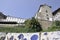 Cais da Ribeira Passage with azulejos walls details of Porto in Portugal