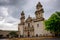 Cajamarca, Cajamarca/Peru - 16.12.2019: Peruvian locals passing by the