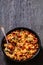 Cajun Beef Cornbread Casserole in baking dish