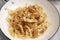 Cajun blackened chicken on fettuccine alfredo