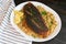 Cajun-style Blackened Red Snapper on Dirty Rice