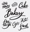 Cake and bakery handwriting calligraphy