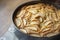 Cake in a baking dish. Finished Apple Pie