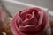 Cake Basket Rose. Food Photography, Dessert, Macro Photography. From above closeup of freshly baked cupcakes