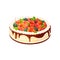 Cake with berries and fruits on a white background