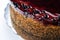 Cake with berry fruits, chia cereals and nuts isolated