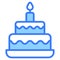 cake blue outline icon, Merry Christmas and Happy New Year icons for web and mobile design