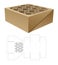 Cake box with stenciled pattern on top die cut template and 3D mockup