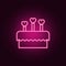 cake with candles in the form of hearts icon. Elements of Valentine in neon style icons. Simple icon for websites, web design,