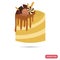 Cake with caramel and chocolate decoration color flat icon