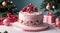 cake, Christmas sweets, Christmas decorations, pink shades, trendy colors