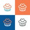 Cake or cupcake logo set. Bakery icon design collection - Vector