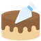 Cake decorating icon, Bakery and baking related vector